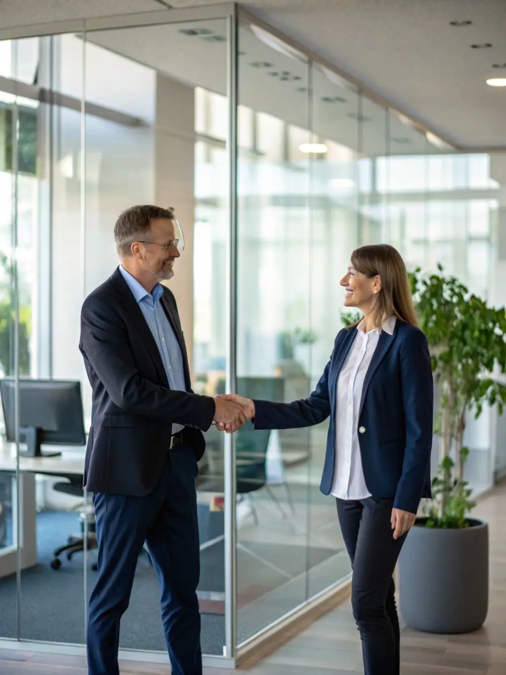An image of a handshake between an entrepreneur and an investor, symbolizing successful funding acquisition.